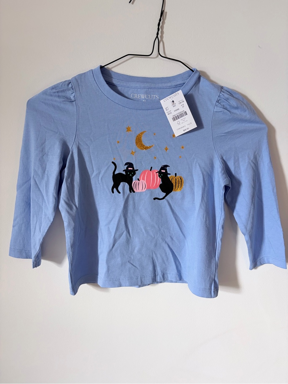 Crewcuts Light Blue Tee with Gold Star Accents